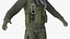 Military Pilot Flight Suit with Helmet Green