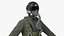 Military Pilot Flight Suit with Helmet Green