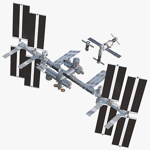 International Space Station Habitable Artificial Satellite 3D