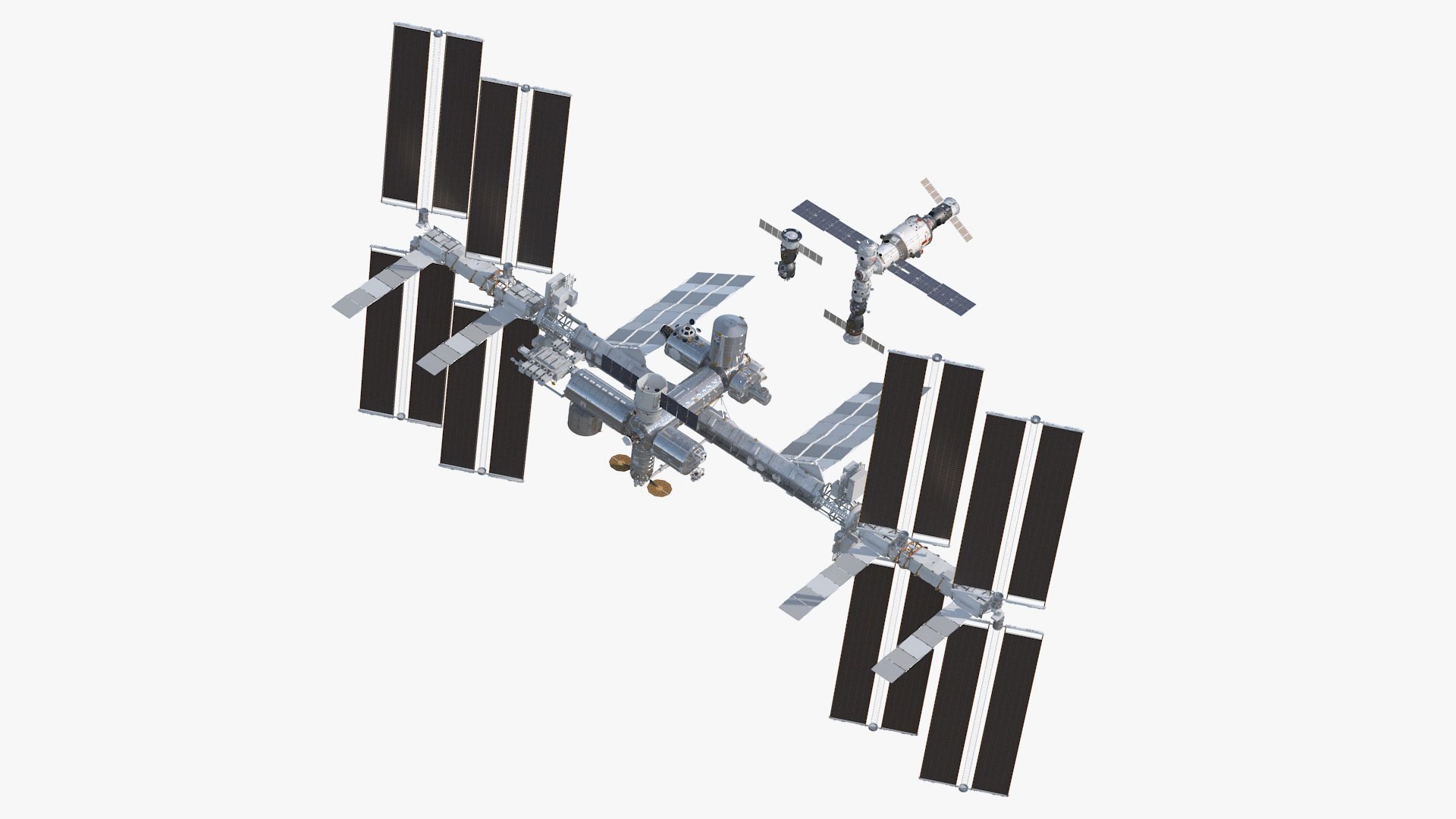 International Space Station Habitable Artificial Satellite 3D model preview