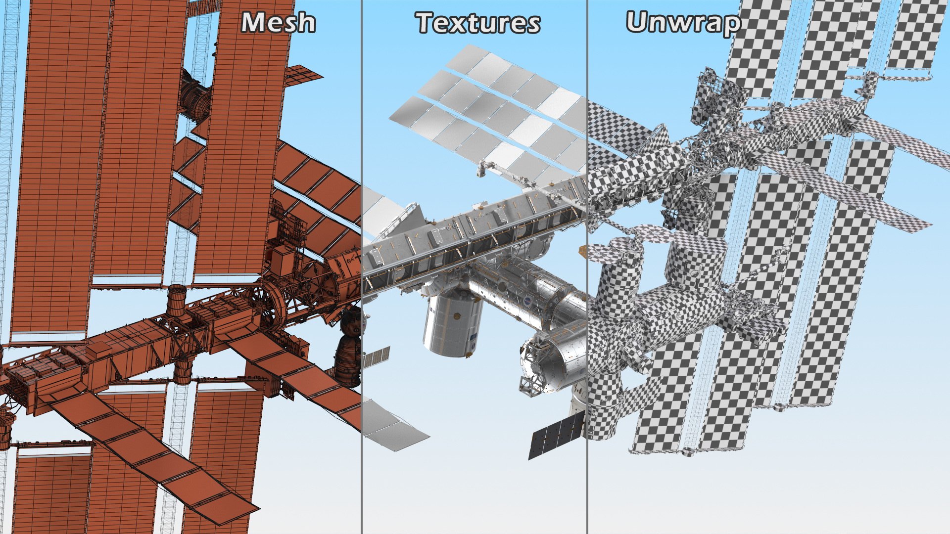 International Space Station Habitable Artificial Satellite 3D https://p.turbosquid.com/ts-thumb/s8/WhTYLi/iL/internationalspacestationhabitableartificialsatellite3dmodel075/jpg/1644500618/1920x1080/fit_q87/06b33e3136db99a975393ccfb1618fc1188120c7/internationalspacestationhabitableartificialsatellite3dmodel075.jpg
