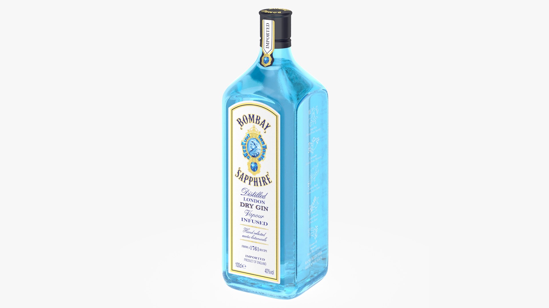 Bombay Sapphire Gin 1 Litre Bottle 3D model preview