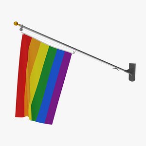3D Wall Flag LGBT T2 model