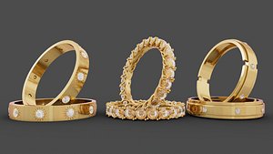 3D model Gold Bracelet