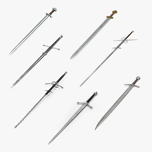 3D medieval swords