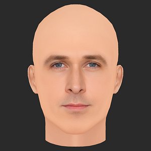3D Low Poly Ryan Gosling Head model