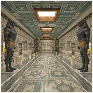 3D Pharaoh Temple Corridor - Interior model