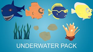 underwater shark fish 3D