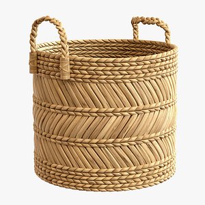 3D Banana Zigzag Basket Natural Bazar Bizar