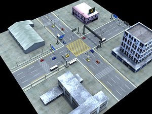 3ds max modular road street