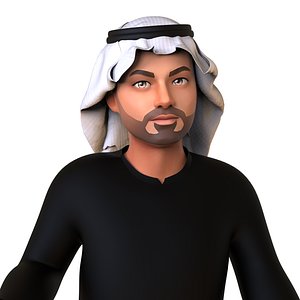 Arab man stylized character RIGGED