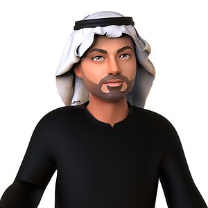 Arab man stylized character RIGGED