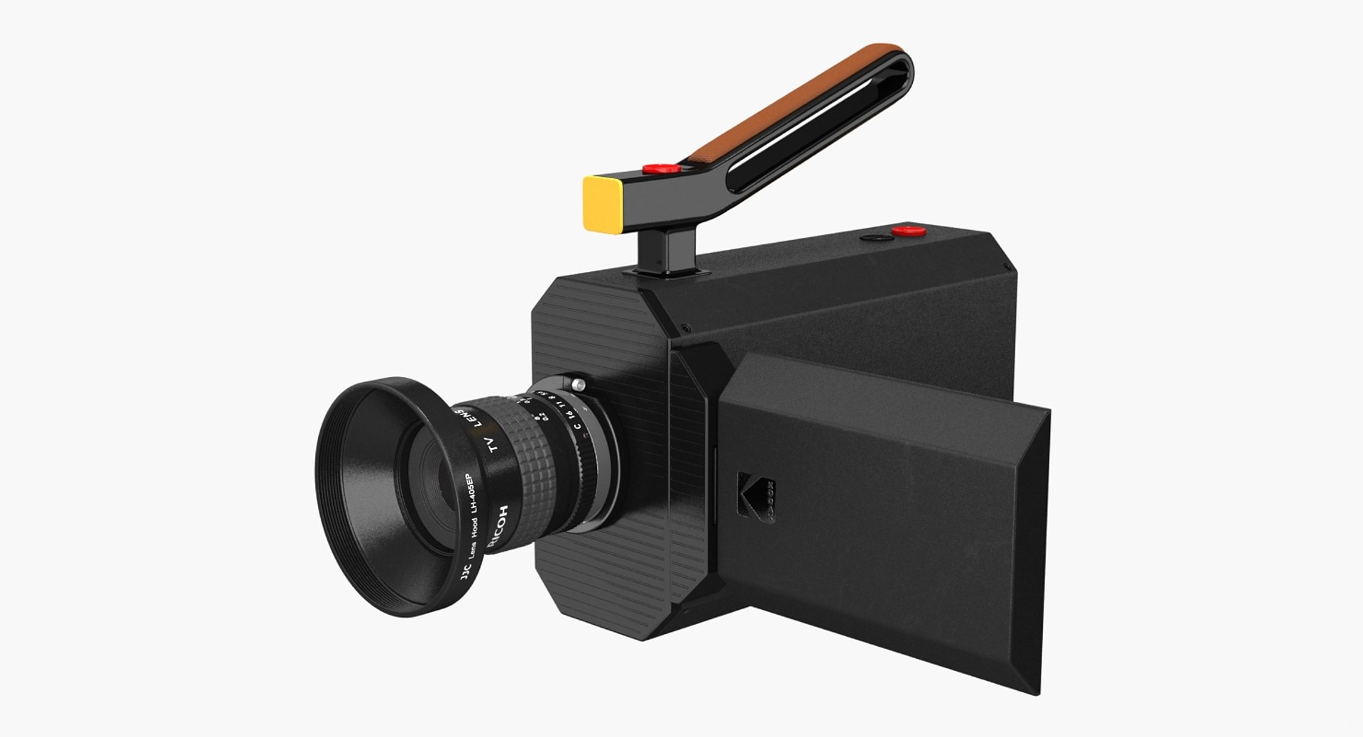Retro Style Kodak Super 8 Movie Camera Black 3D Model 3D model preview