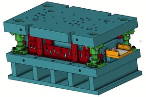 Continuous Metal Stamping Die Mold 3D CAD Model