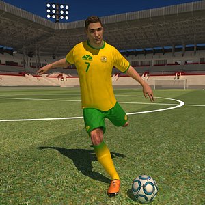 rigged soccer player 2018 3D model