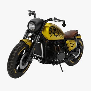 Big Custom Motorcyle Low-poly 3D model 3D model