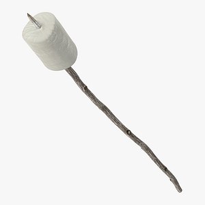 Marshmallow on a Stick 3D Model
