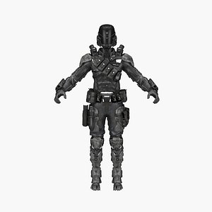 Soldier Black 3D Models for Download