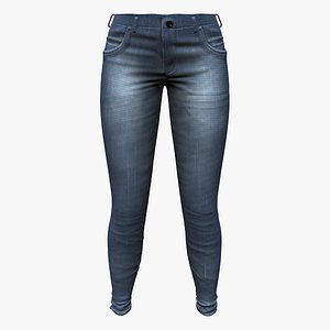 Tight Fit Blue Jeans Denim Pants