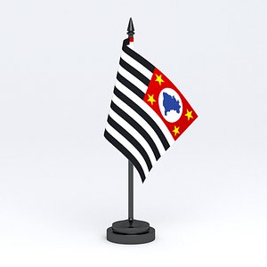 3D Bandeira do estado de Sao Paulo Table Flag