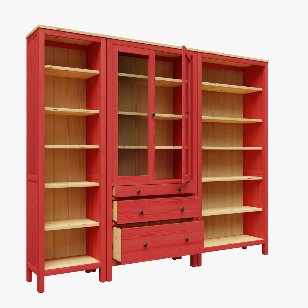 3D Model HEMNES Glassdoor With 3 Drawers TurboSquid 1985160