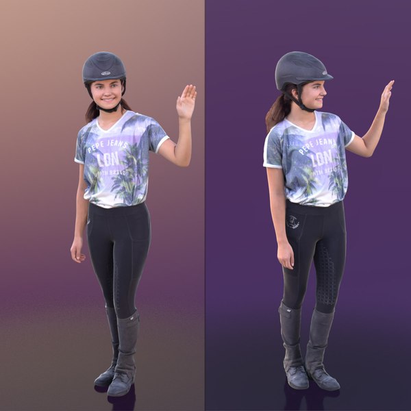 10257 Layla - Horse Girl Waving 3D model