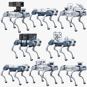 X8 Rigged Robot Dogs Jueying X20 And X30 Deep Robotics Modular PBR Collection
