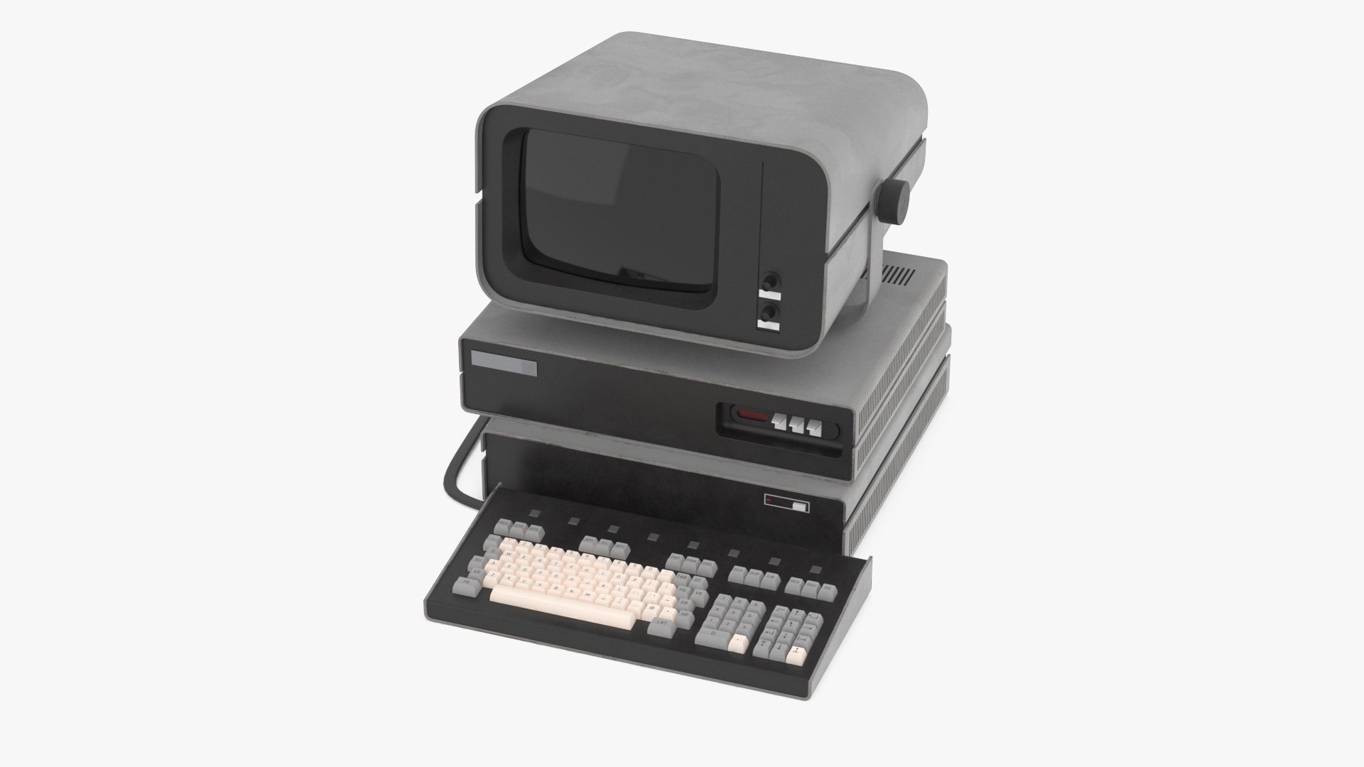 Retro Personal Computer Turned Off 3D model preview