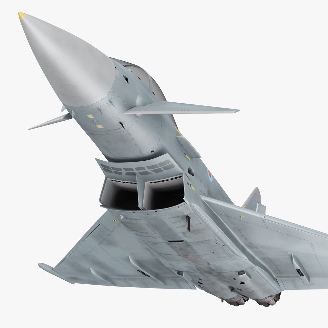 Fighter Eurofighter Typhoon Rigged 3D model preview