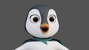 Penguin stylized 3d cartoon character Rigged