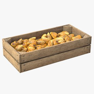 Prickly Pear Wooden Crate 3D model