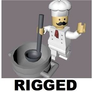 3d lego chef character rigged