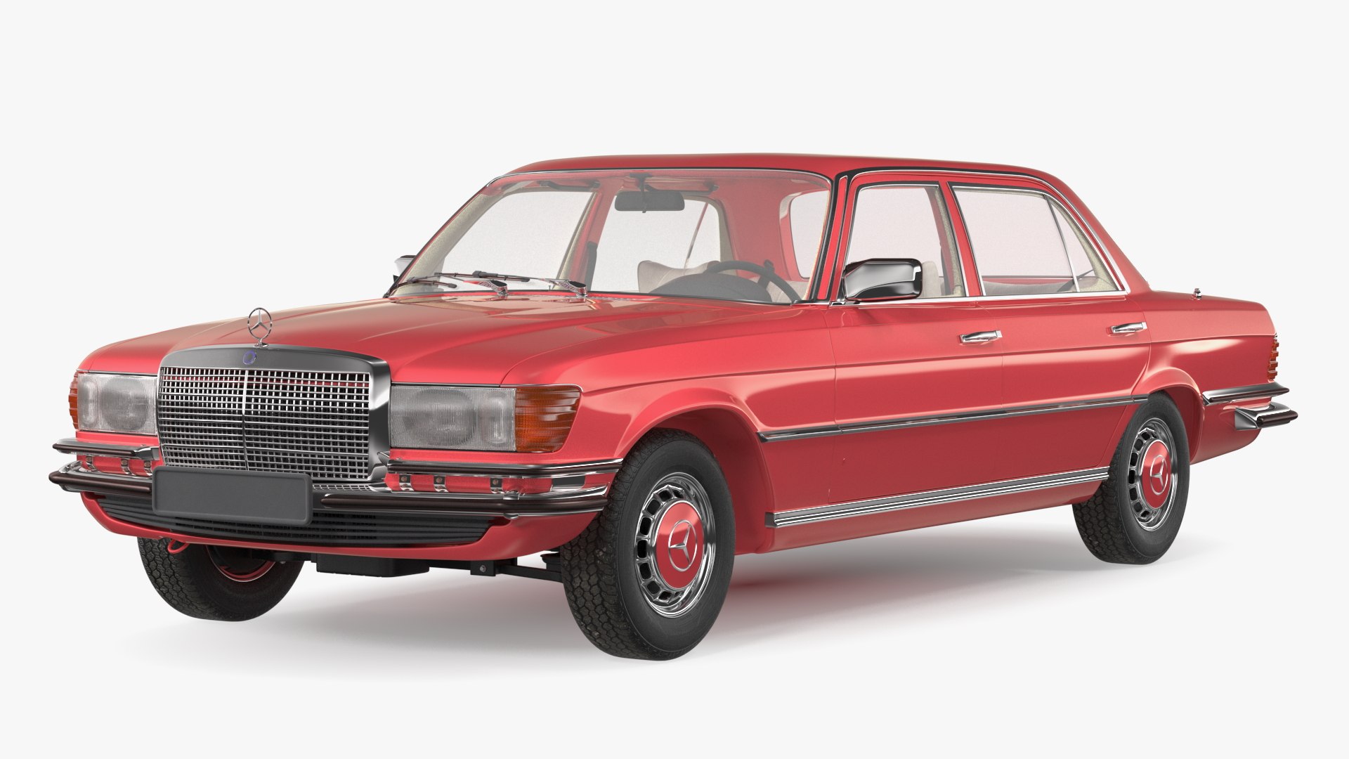 Mercedes Benz 350 SE Orange 3D model preview