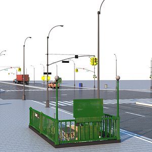 3D model street elements city