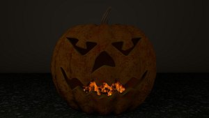 pumpkin with burning coals