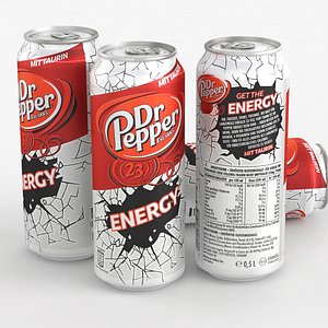3D model Beverage Can Dr Pepper Energy 500ml 2022
