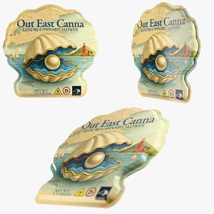 Seashell Cannabis Pouch Packaging 3D model