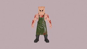 Stylized Horror Butcher Enemy Character 3D Model