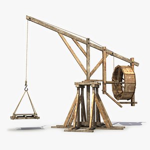 old wooden crane 3D