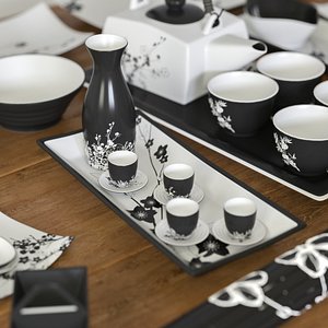 set dishes japanese style model