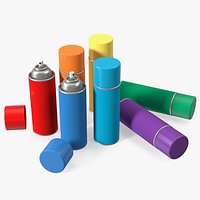 Recycling Aerosol Cans Rainbow Colors Set