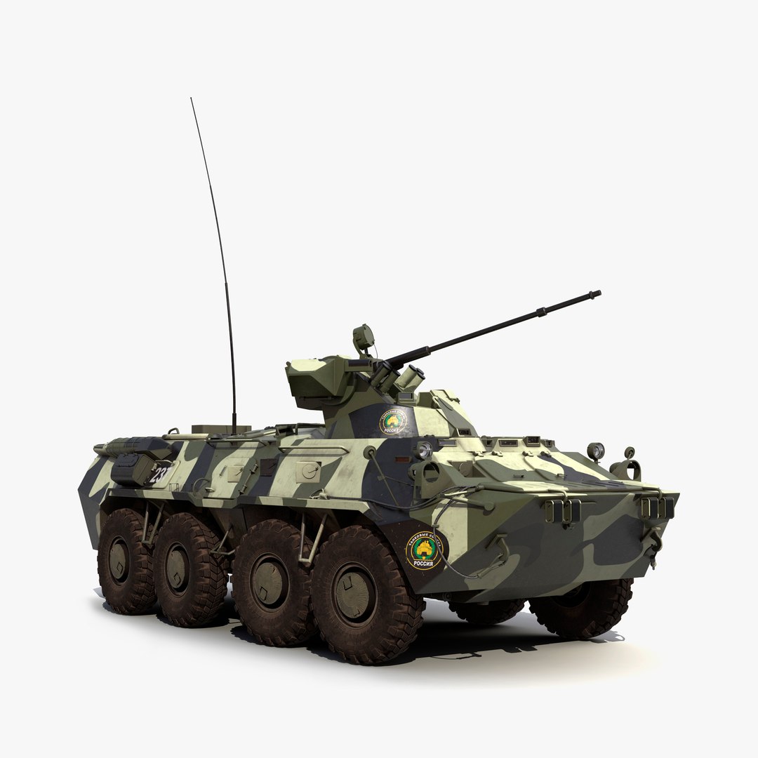 BTR 80A Rigged 3D Model 3D model preview