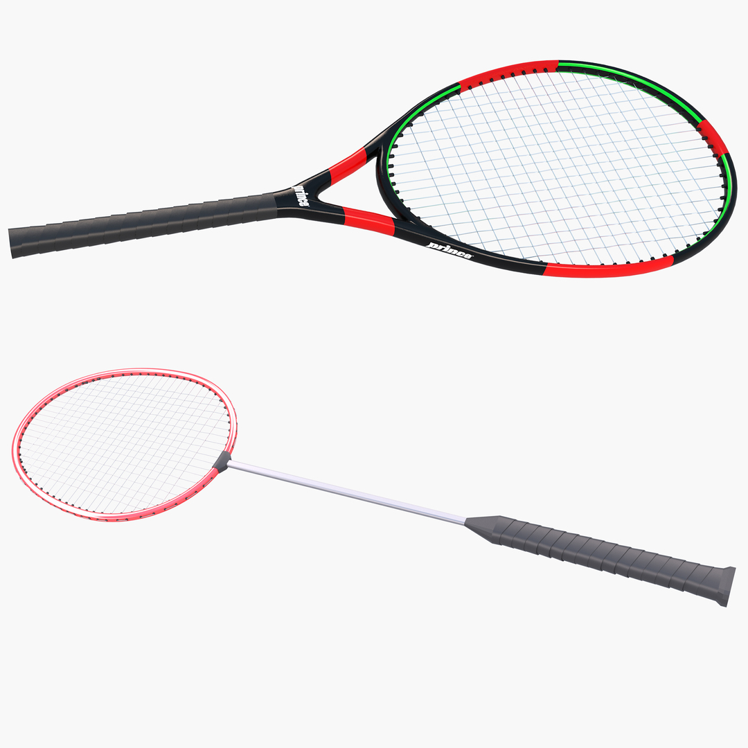 Badminton Racquet and Tennis Racket 3D model TurboSquid 1728491