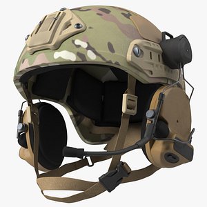 3D model Tactical Gear Helmet Green Camo