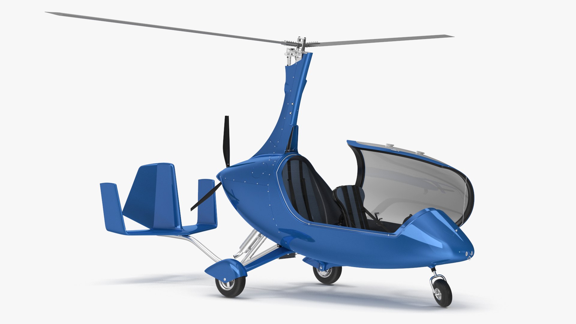 Gyroplane Blue Rigged 3D model preview