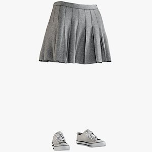 Skirt with Sneakers