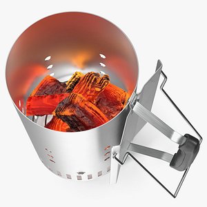 Grill Igniter with Burning Coals Matte 3D model