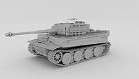Panzer Tiger Tank Clay