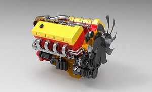 V8 Turbo Engine CAD 3D Model 3D model