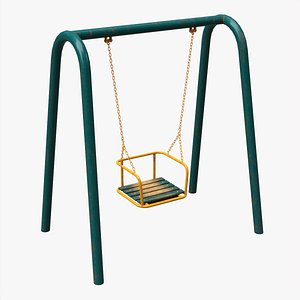3D Playground metal swing 02